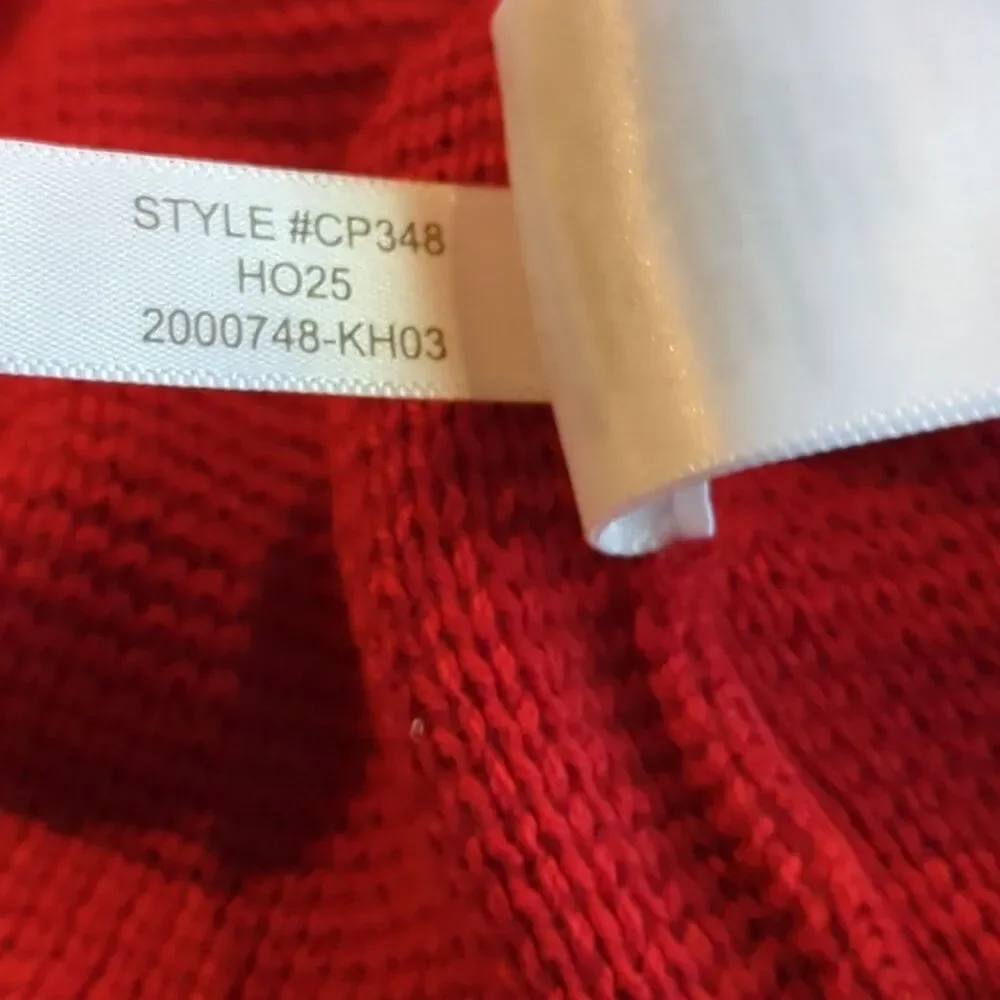 J.Crew Factory Scalloped Crew Neck Sweater Womens XXL Red Knit Preppy Academia